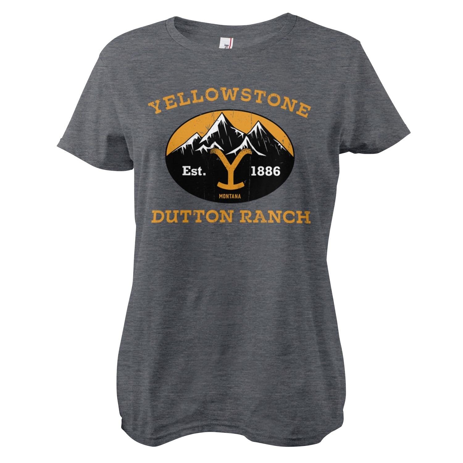 Yellowstone Officially Licensed Dutton Ranch Montana - Est. 1883 Women T-Shirt (Dark-Heather), X-Large