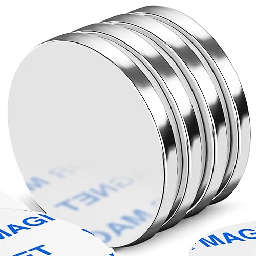 DIYMAG Paquete de 4 imanes de disco de neodimio fuertes, imanes de tierras raras con adhesivo de doble cara, potentes imanes resistentes para
