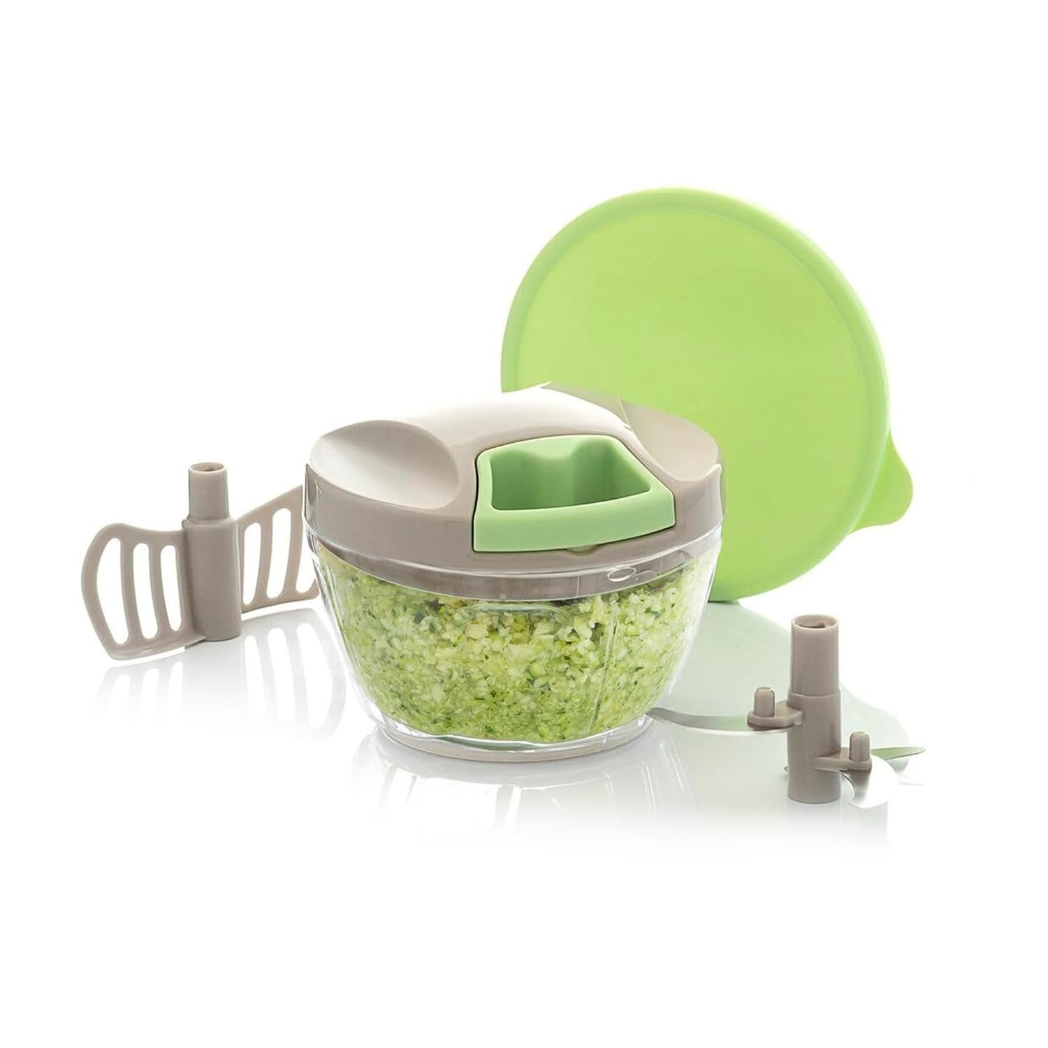 Hachoir manuel compact 400ml avec lames en acier inoxydable et fouet