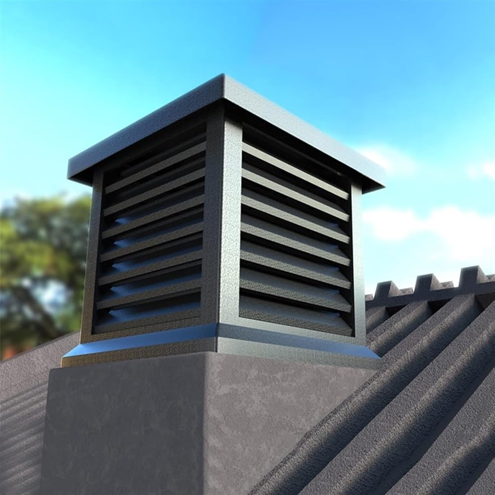 Nasada kominowa, aluminiowa nasada kominowa do dachu willi, kwadratowa osłona kominowa, wiatroszczelna osłona wylotu komina (300 mm)