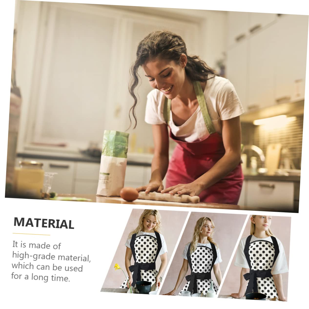 TOPBATHY Delantal de Doble de Algodón para Cocina Delantal Vintage para Adultos para Limpieza el Hogar o Eventos como Año