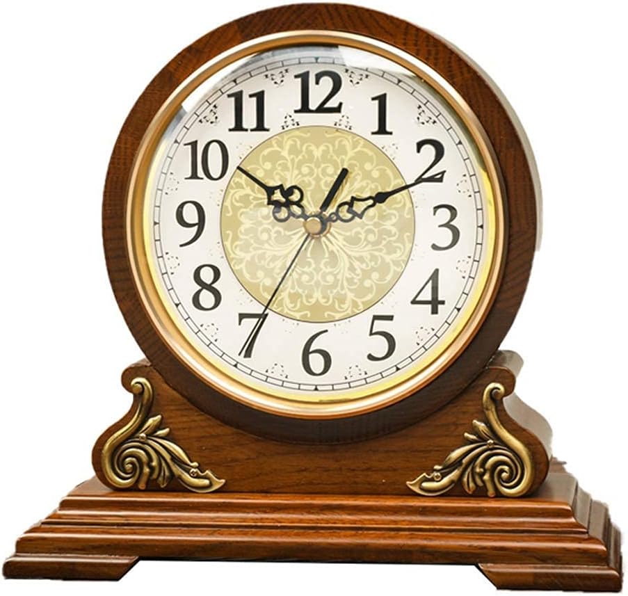 Wooden Decorative Shelf Clock, With HD Glass & Easy To Read Dial