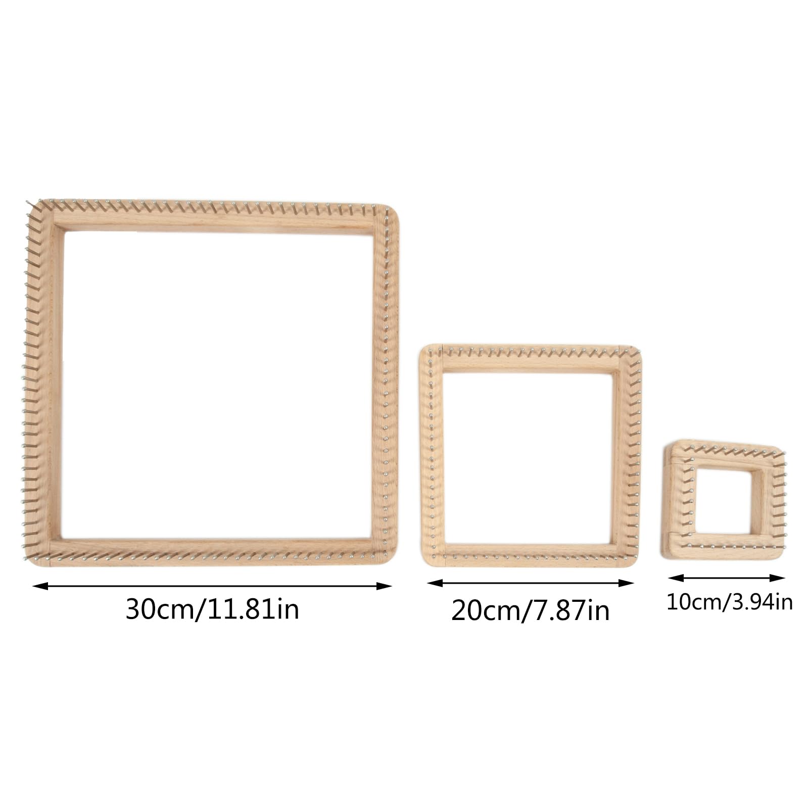 Telaio Quadrato Fai da Te, per lavori a Maglia, in Legno, per Realizzare tappetini, Sciarpe, Cappelli, Guanti, Sciarpe, Calze, per Maglieria, Regalo per Principianti a Maglia, Bambini