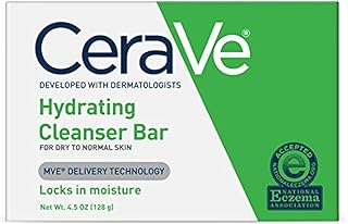 Hydrating Cleanser Bar | Soap-Free Body and Facial Cleanser with 5% Moisturizing Cream | Fragrance-Free | Single Bar, 4.5 Ounce