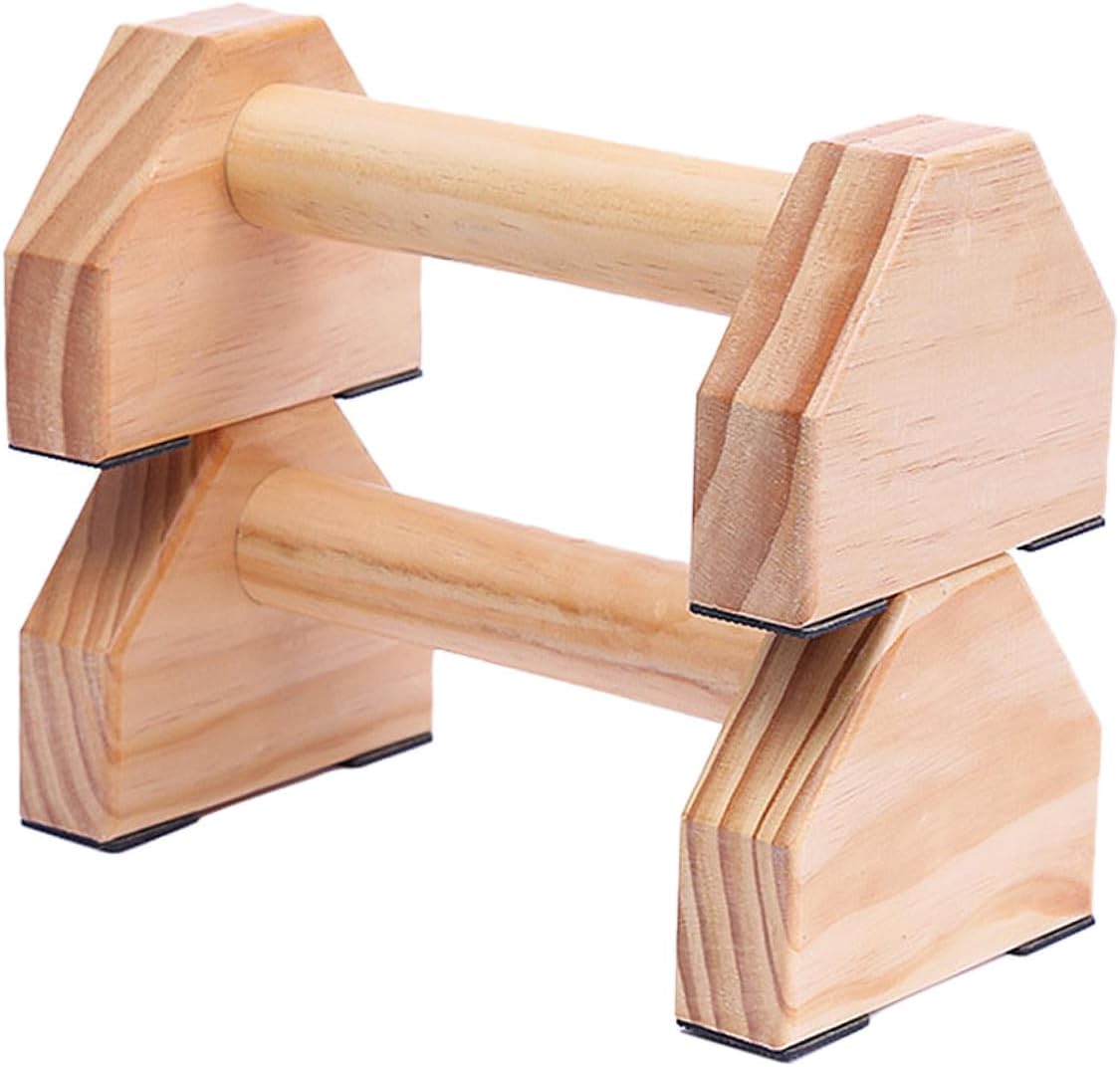 Balacoo Solid Wood Push-up Bars for Home Workout Muscle Training Device with Anti-slip Base Smooth Handstand Parallettes Stand for Calisthenics Strength and Fitness Training