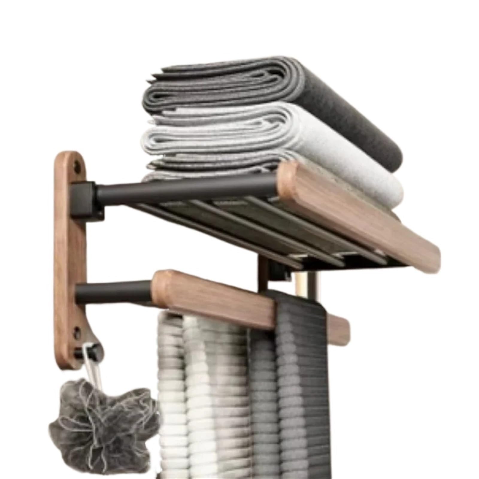 Wood Bathroom Towel Shelves Rack Perforated Wall Hanging Toilet Washroom Shelves，Wall Mounted For DIY Tools