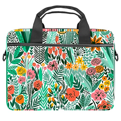 Sac ordinateur portable 13.3 pouces sacoche bandoulière housse PC 14 pouces motif végétal