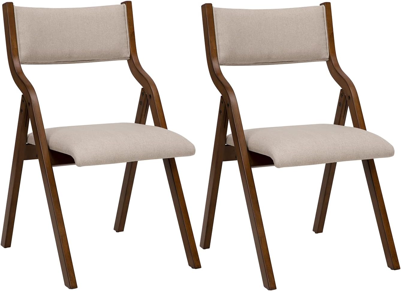 Ball & Cast Modern Folding Chairs Folding Dining Room Chairs Set of 2, 18" Seat