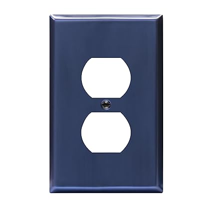 Duplex Receptacle Metal Wall Plate, Impact and Corrosion Resistant, Metal Outlet Cover, 201 Stainless Steel, Modern Decoration Upgrading, Mid-Size 1-Gang 4.88