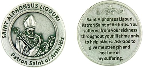 Miniatura 2 de Santo patrón de la artritis San Alfonso Ligouri Ficha de bolsillo con oración por Lumen Mundi