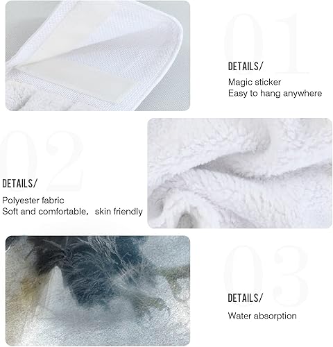 Miniatura 4 de Bald Eagle - Toalla de mano para cocina, paquete de 2, toallas colgantes con lazo para baño, toalla absorbente para platos