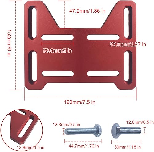 Miniatura 9 de AKSGKGQ Placa de motor ajustable de aluminio para mini bicicleta, Go Kart, Coleman 100, Doodlebug DB30 para motores pequeños de 4 tiempos Predator