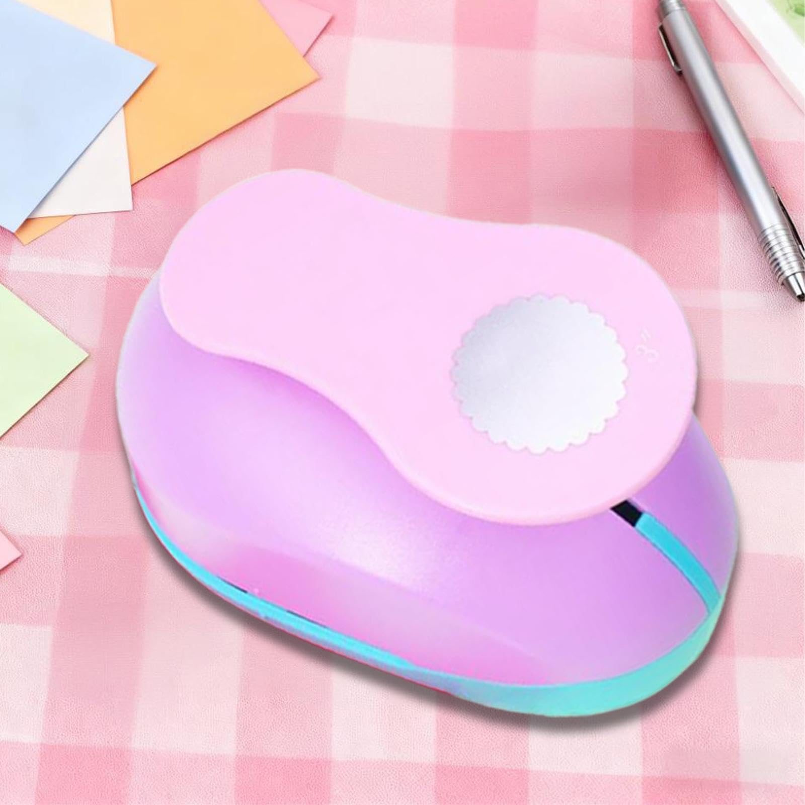 Perforatrice Manuelle Décorative en PP avec Tige Ergonomique, Idéale pour La Découpe de Cercles Ondulés et La Réalisation D'enveloppes Cadeaux, 3 Pouces