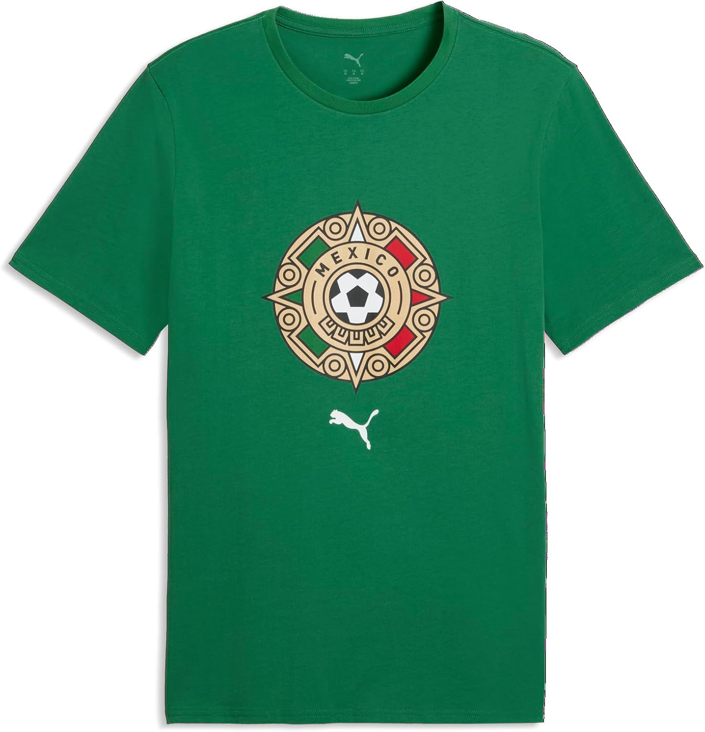 PUMA Mens Mexico Fanwear Graphic Crew Neck Short Sleeve Casual Tops Casual - Green