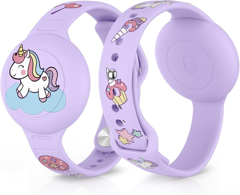 Pulseira para Apple AirTag Vancle em Silicone Macio, Ajustável, Roxa
