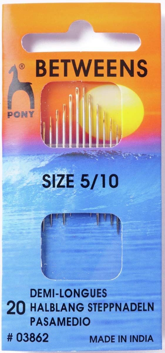 Pony Gold Eye Sewing Needles: Betweens Size 5-10, Multi-Colour