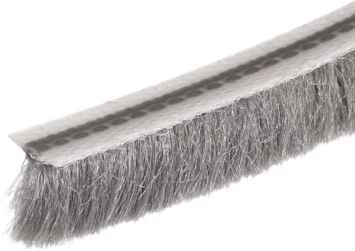 METALLIXITY Brush Seal Weather Stripping 9/32"x5/16"x49.2ft, Card Slot Elastic Door Brush Strip - for Sliding Sash Door Window Wardrobe Seal