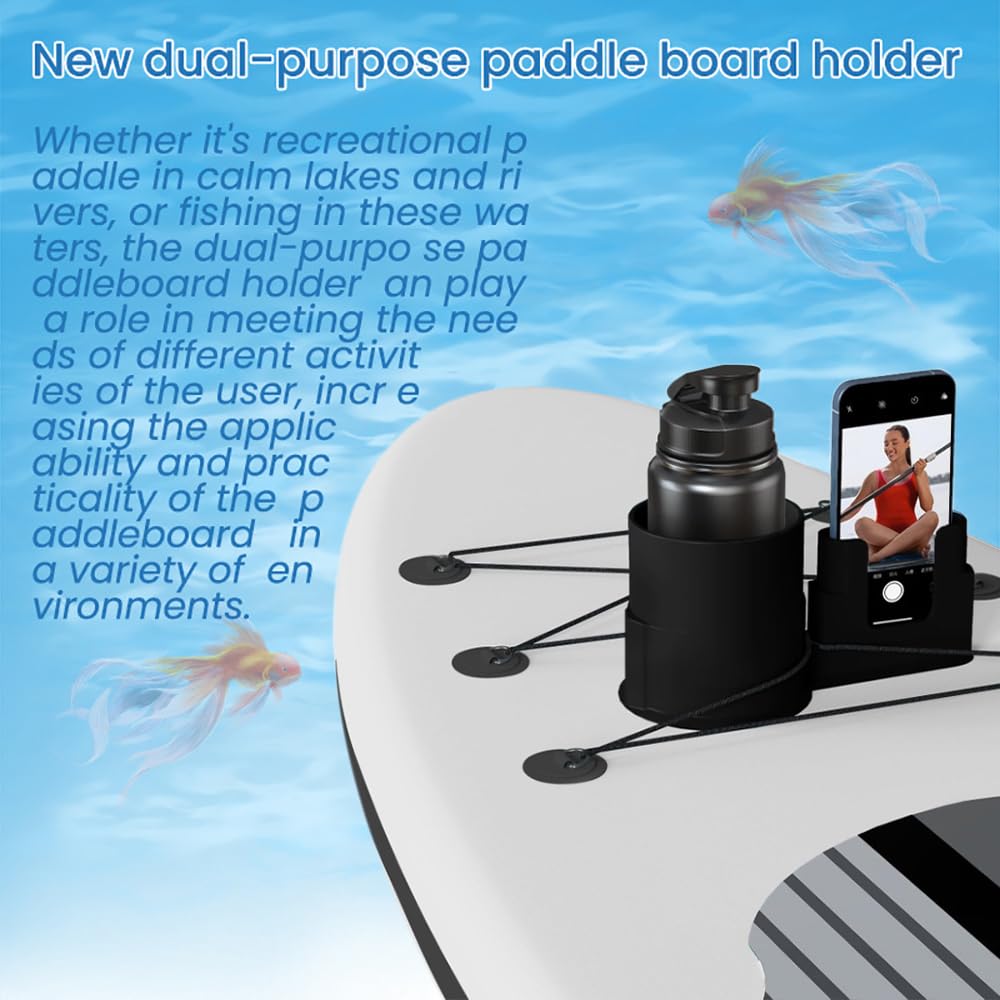 Portavasos para Kayak Versátil Portabebidas Antidescarga Paddle Board Antiderrames Bebidas Holder Fishing Tool and Bait Storage Accessories (Negro)