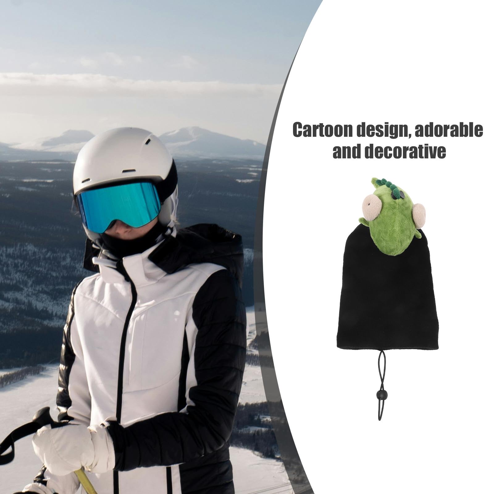 BESTYASH Copricasco da Sci e Snowboard Fodera Imbottita e Stampa Animata, Copertura per Casco Resistente al Vento, per Accessori da Sci Uomo e Donna