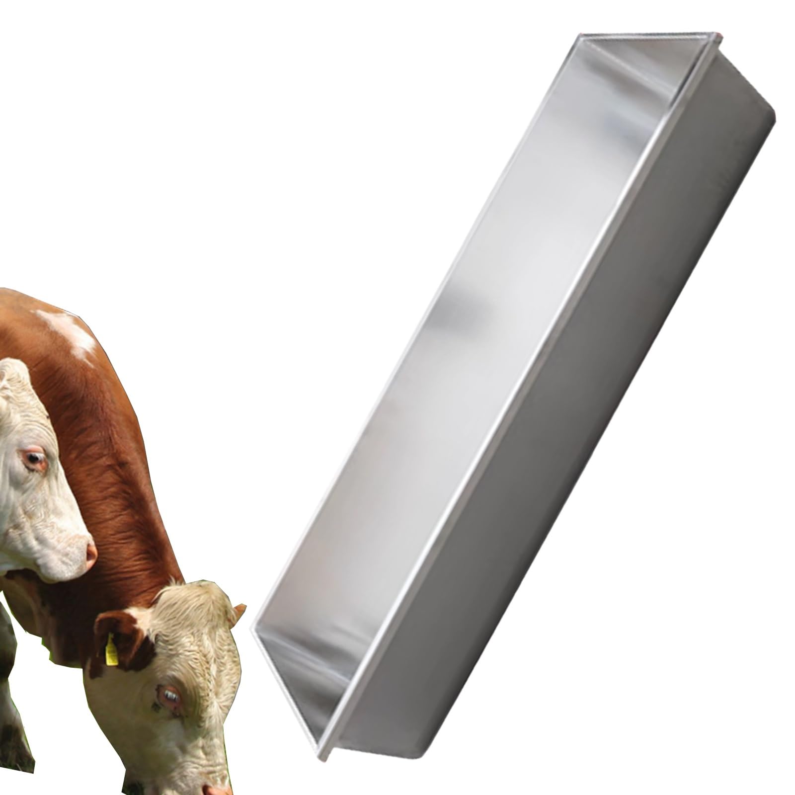 Comedero de Gran Capacidad de Acero Inoxidable para Ganado - Comedero Duradero para Aves de Corral, Cerdos, Alpacas, terneros y Caballos - Ideal para Uso en Granjas y ranchos