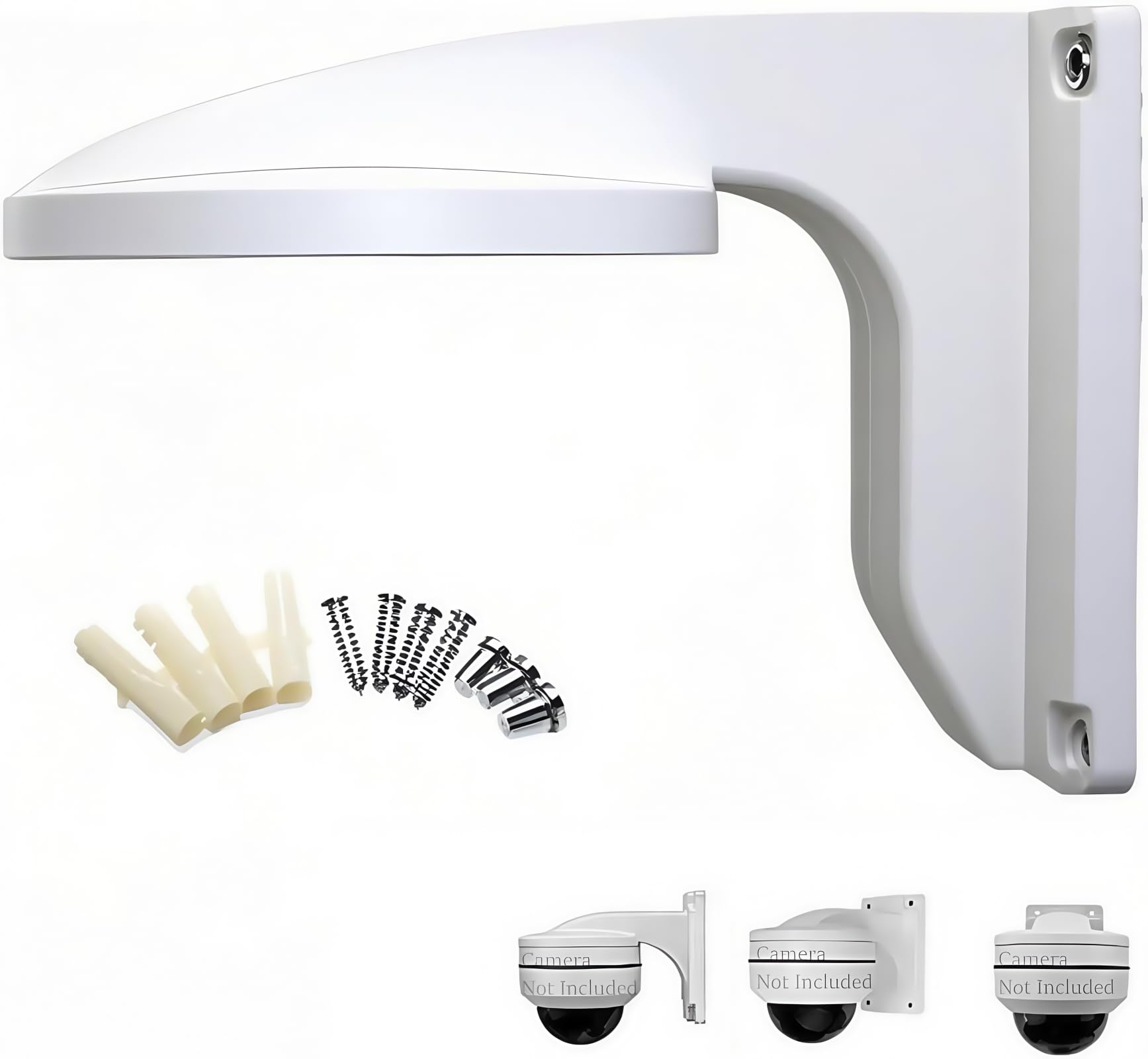 Photo 1 of 1258B ABS Universal Dome Camera Wall Mount Bracket - Indoor/Outdoor, for Hikvision & More, with Weatherproof Junction Box