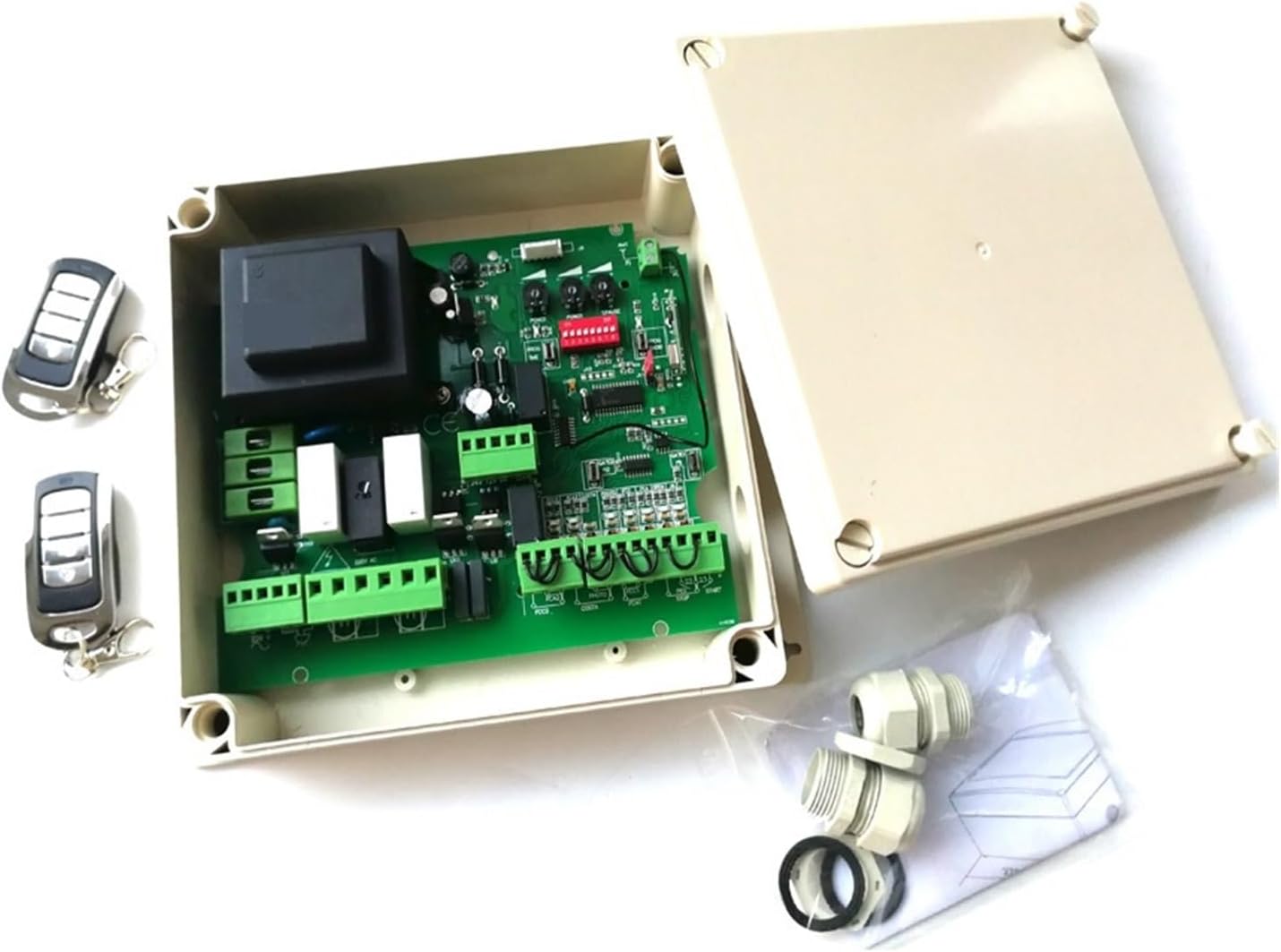 Electric Gate Operators 220VAC Automatic Swing Gate Opener Motor Operator Circuit Board Electronic Card Controller for Automatic Gate Opener Dual for Private Houses, Business Communitie(Kit 2)