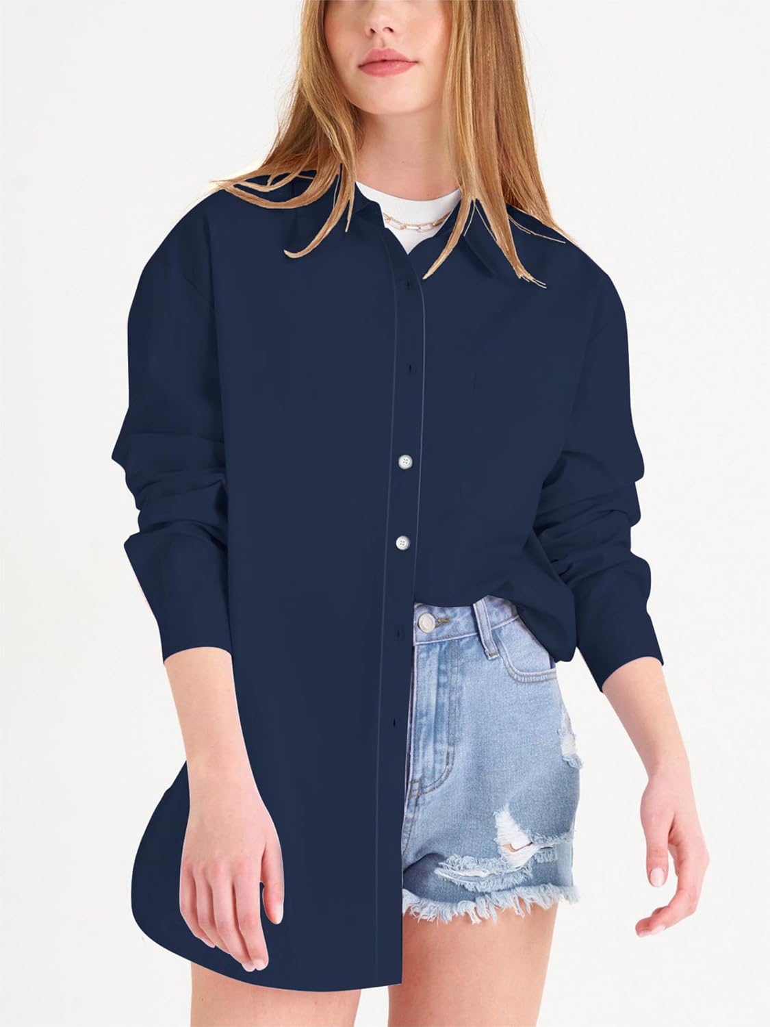 Paintcolors Womens Button Down Shirts Long Sleeve Dressy Casual Blouses Button Up Collared Shirts Tops for women - Image 6