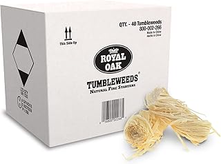 Royal Oak Tumbleweeds All Natural Fire Starter Charcoal Firestarter for Grilling, BBQ, Wood Stoves, Campfires, No Odor and Water Resistant, 40 Pack