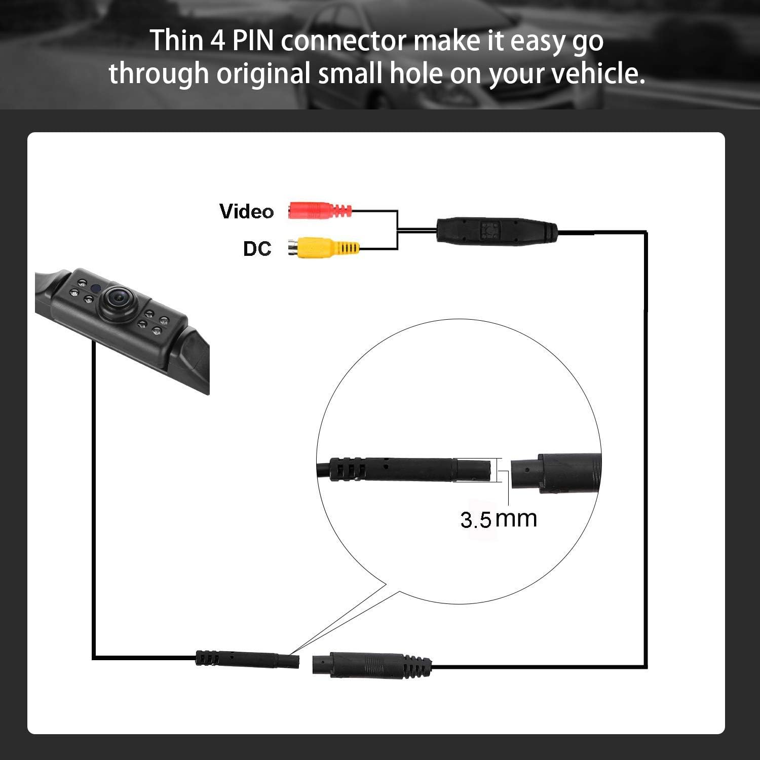 Tор Brаndѕ DALLUX License Plate Backup Camera,Car RV Van Truck Rear View Front View Reverse Camera IP68 Waterproof HD Color 170 Degree Wide Viewing Angle 7 LED Night Vision with Guide Line ON/Off