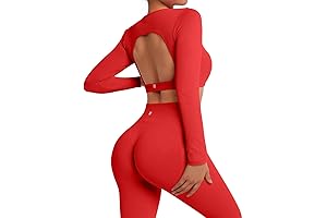 Ribbed Seamless Open Back Workout Set