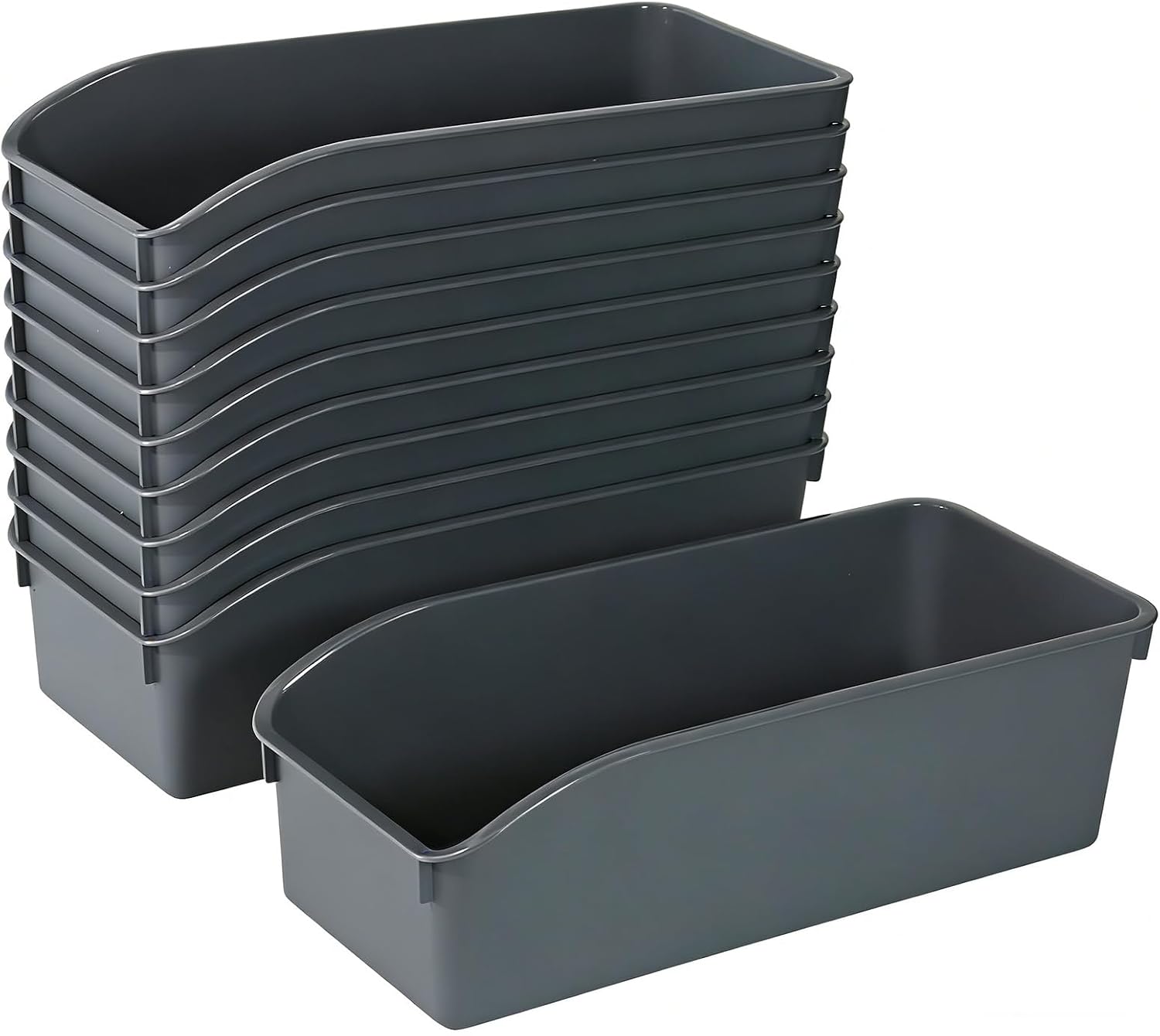 Plastic Storage Baskets,, Pack of 10 Small Storage Bins for Garage, Pantry, Craft Organization, 8.3" x 5" x 3.4"