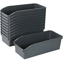 Plastic Storage Baskets,, Pack of 10 Small Storage Bins for Garage, Pantry, Craft Organization, 8.3" x 5" x 3.4"