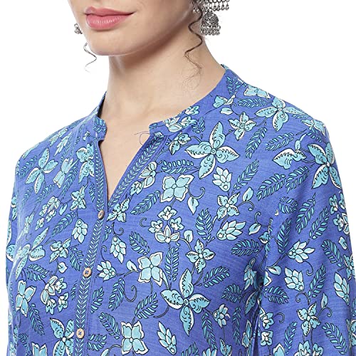 Image of Blue Liva Straight Kurta