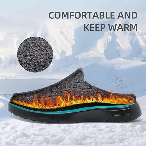 Miniatura 2 de OrthoComfoot Pantuflas de invierno para hombre con soporte de arco para fascitis plantar, pies planos, cómodos zapatos acolchados para caminar,