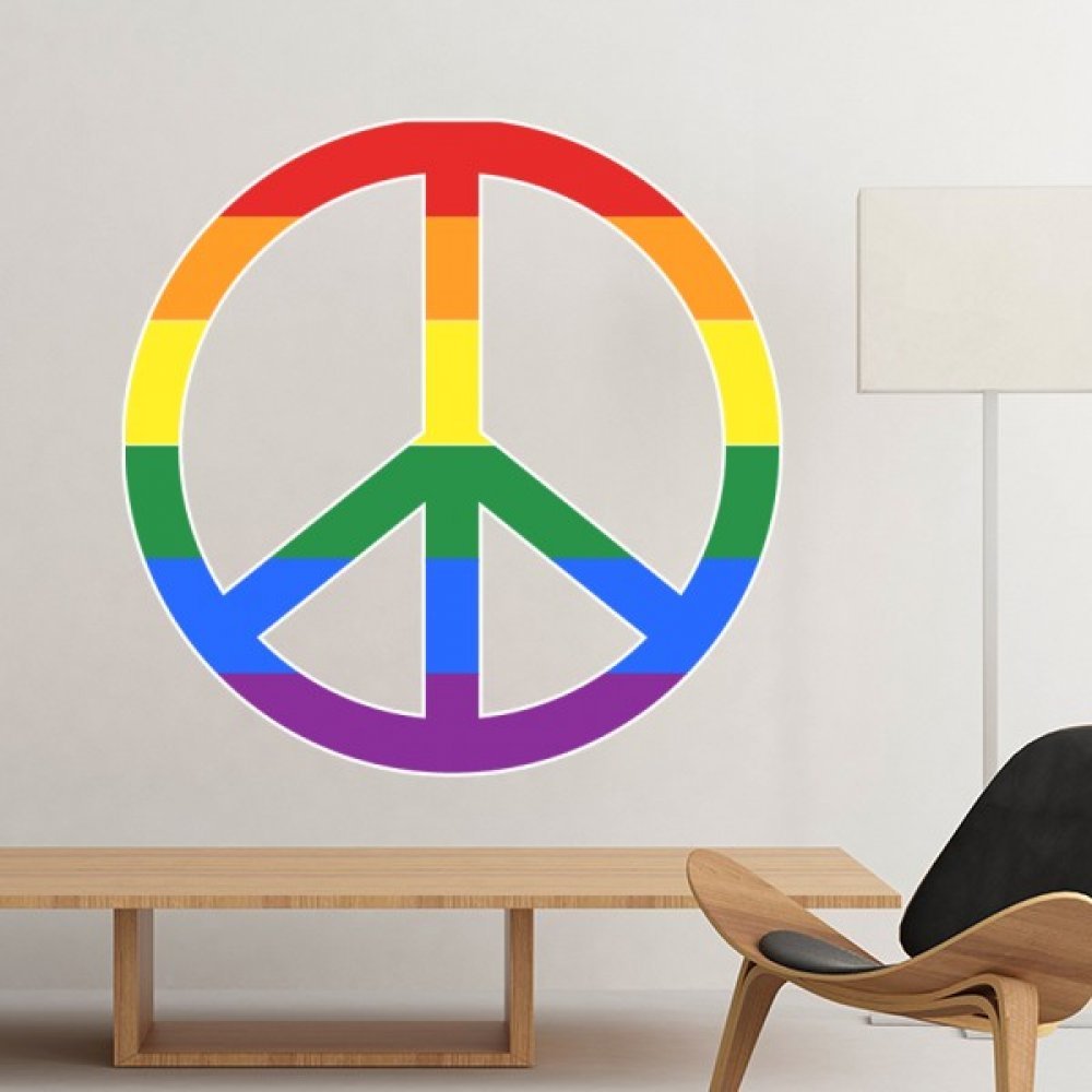 Autocollant LGBT de fierté sticker mural arc-en-ciel amovible pour chambre