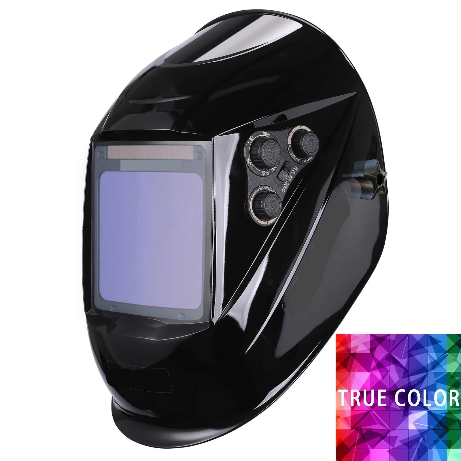 Careta Soldar Automatica,Casco de Soldadura Máscara de soldadura 1/1/1/1 Casco con oscurecimiento automático 100x97 mm Vista amplia Color verdadero 4 sensores for máquina soldadora(UN6K100x60mm1112)