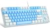 MageGee 75% Mechanical Gaming Keyboard Blue Switch LED Blue Backlight 87 Keys Compact TKL Wired Keyboard for Windows Laptop PC Gamer - BlueWhite