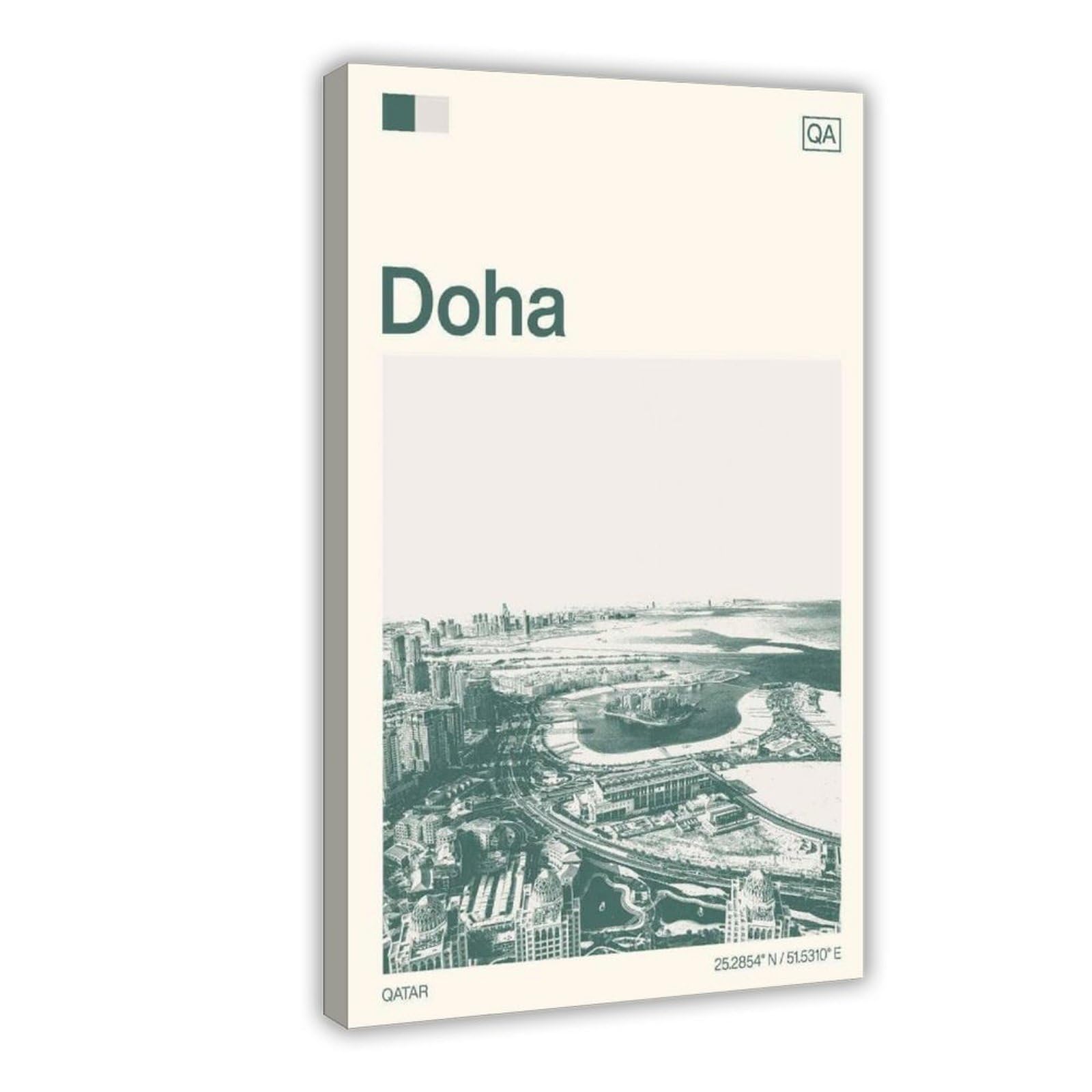 Flamint Doha Qatar Canvas Poster for Living Room Decor Gift