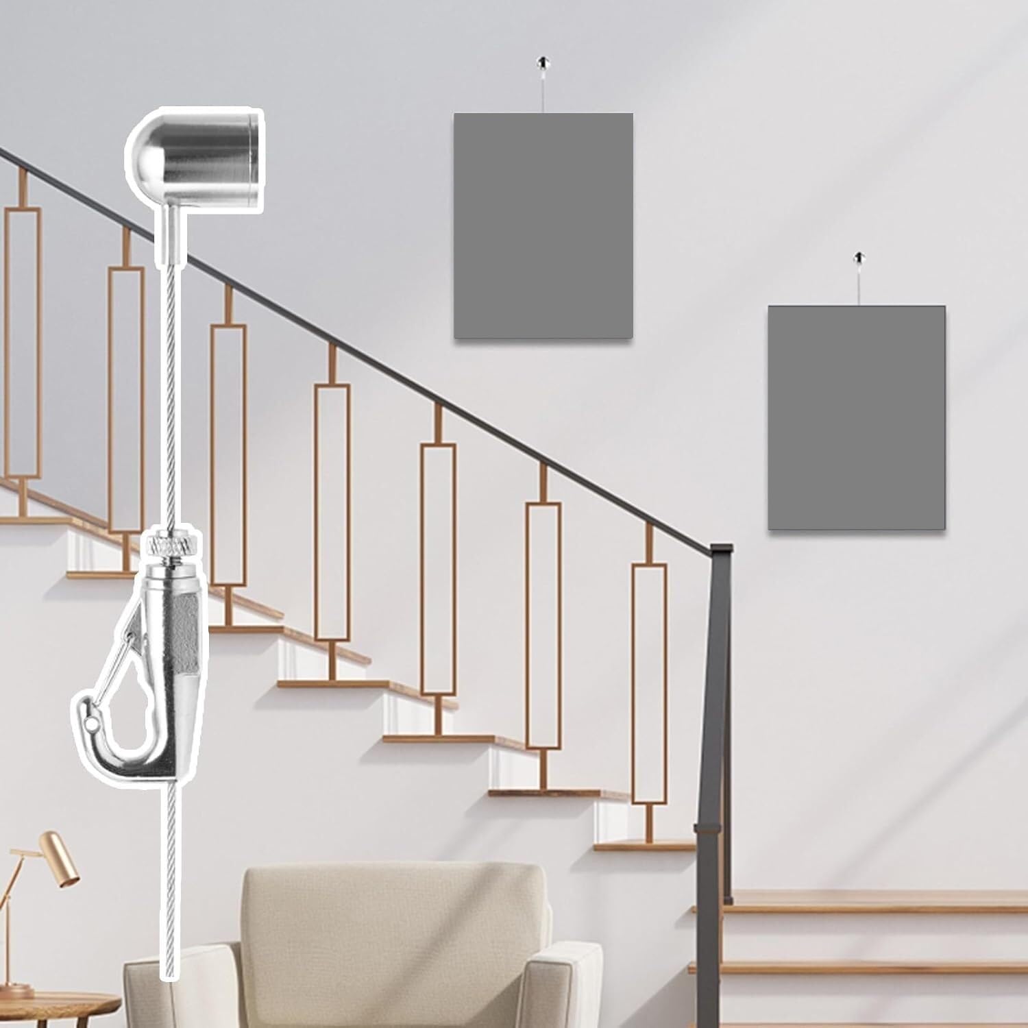 Kit de système suspension tableaux pour ajuster vos cadres sans percer de nouveaux trous