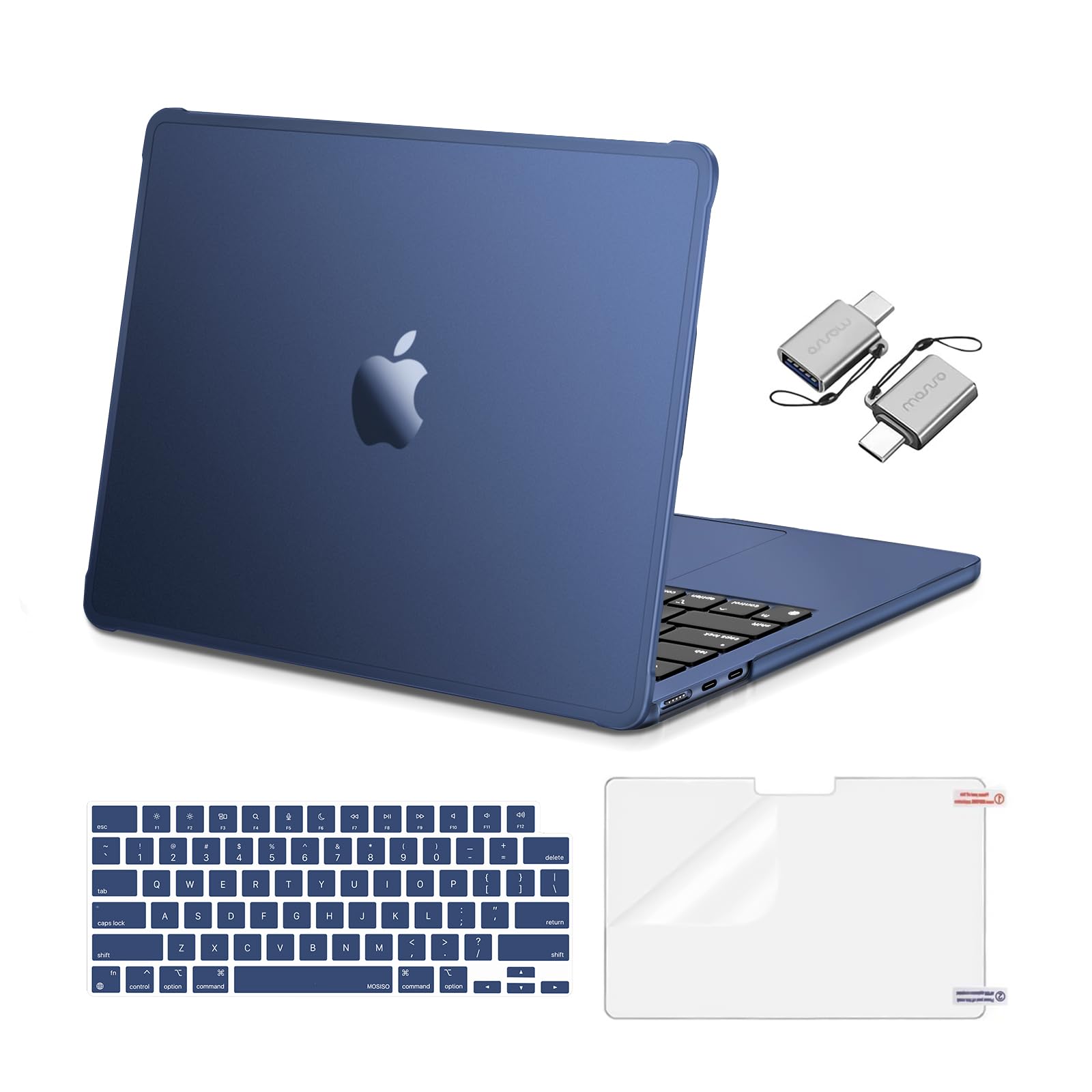 MOSISO Compatible with MacBook Air 13 inch Case M5 M4 M3 M2 2026-2022 A3449 A3240 A3113 A2681,Protective Hard Case&Keyboard Skin&Screen Film&Type C with TPU Bumper for MacBook Air 13.6, Pink — view 11