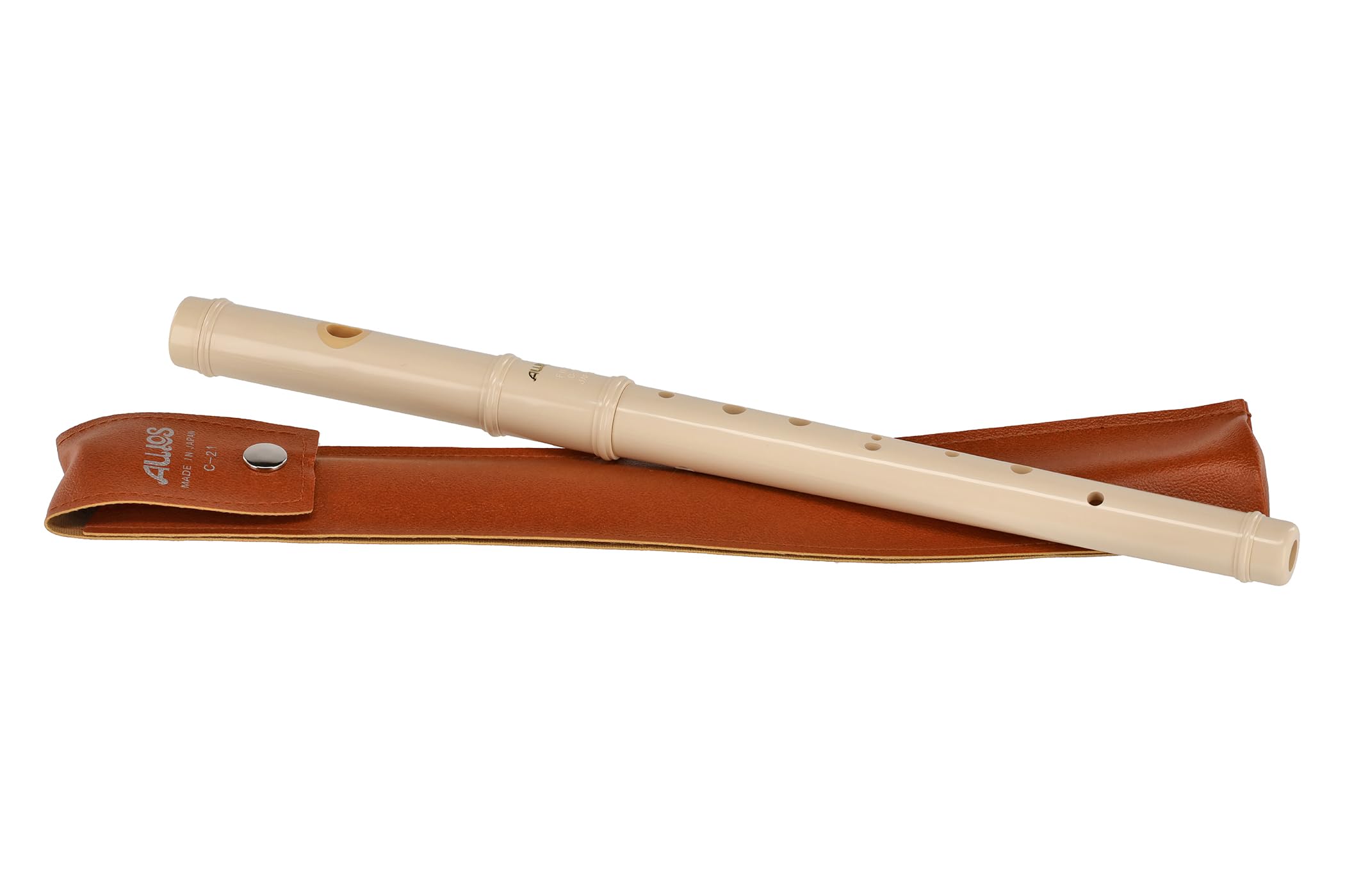 Aulos 700130 C-Fife Querflöte Symphony Mod.C-21 elfenbeinfarb.Doppelloch, inklusive Tasche