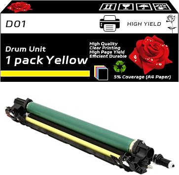 D01 Drum Unit Compatible with Canon imagePRESS C60 C650 C700 C710 C800 C810 C910 Printers, High Yield 130000 Pages, Vibrant Colors Yellow