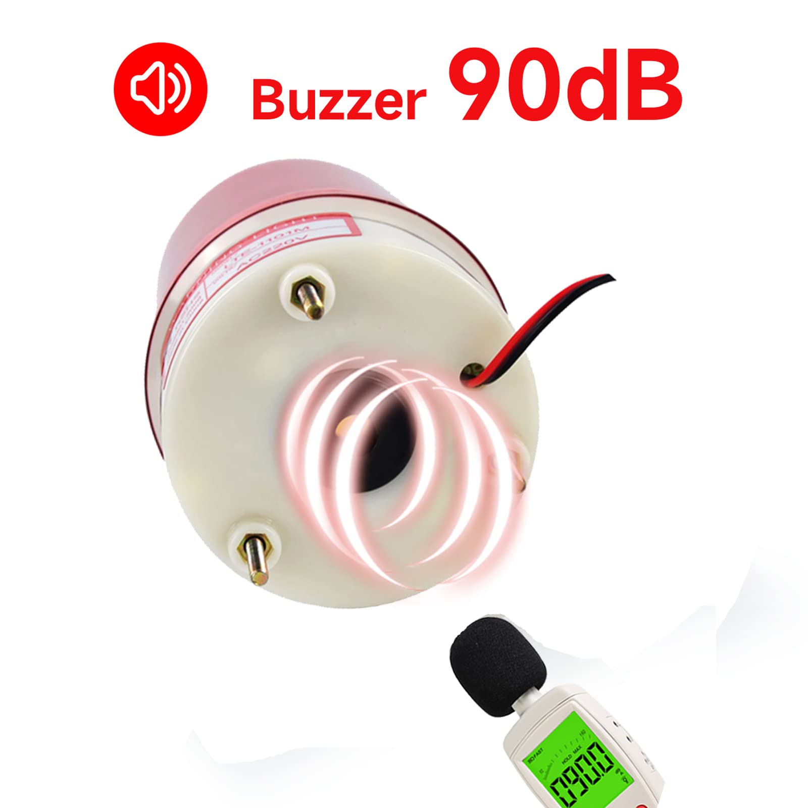 Y DIANS S Rotating Warning Strobe Light, Industrial Beacon Flashing Lights with 90dB Buzzer Emergency Security Alarm Siren for Factories, workshops, Equipment DC24V