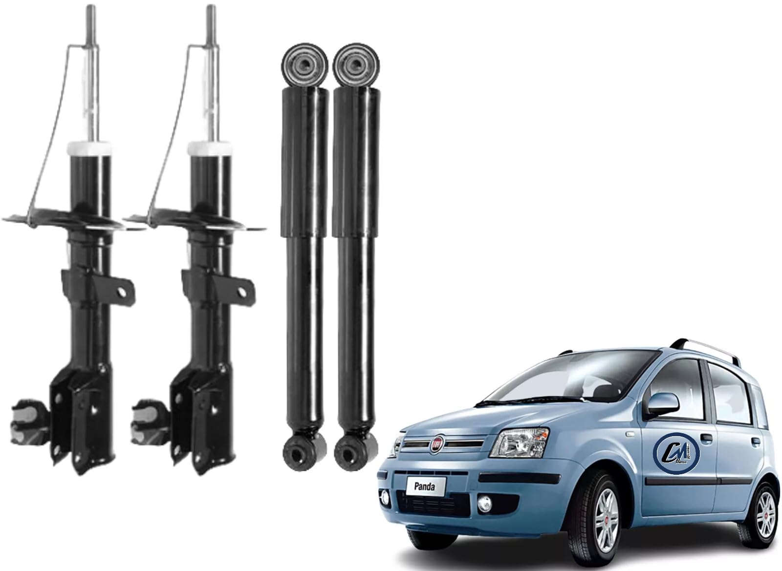 KIT 4 AMMORTIZZATORI MONROE ROADMATIC + SUPPORTI + TAMPONI PER PANDA 169