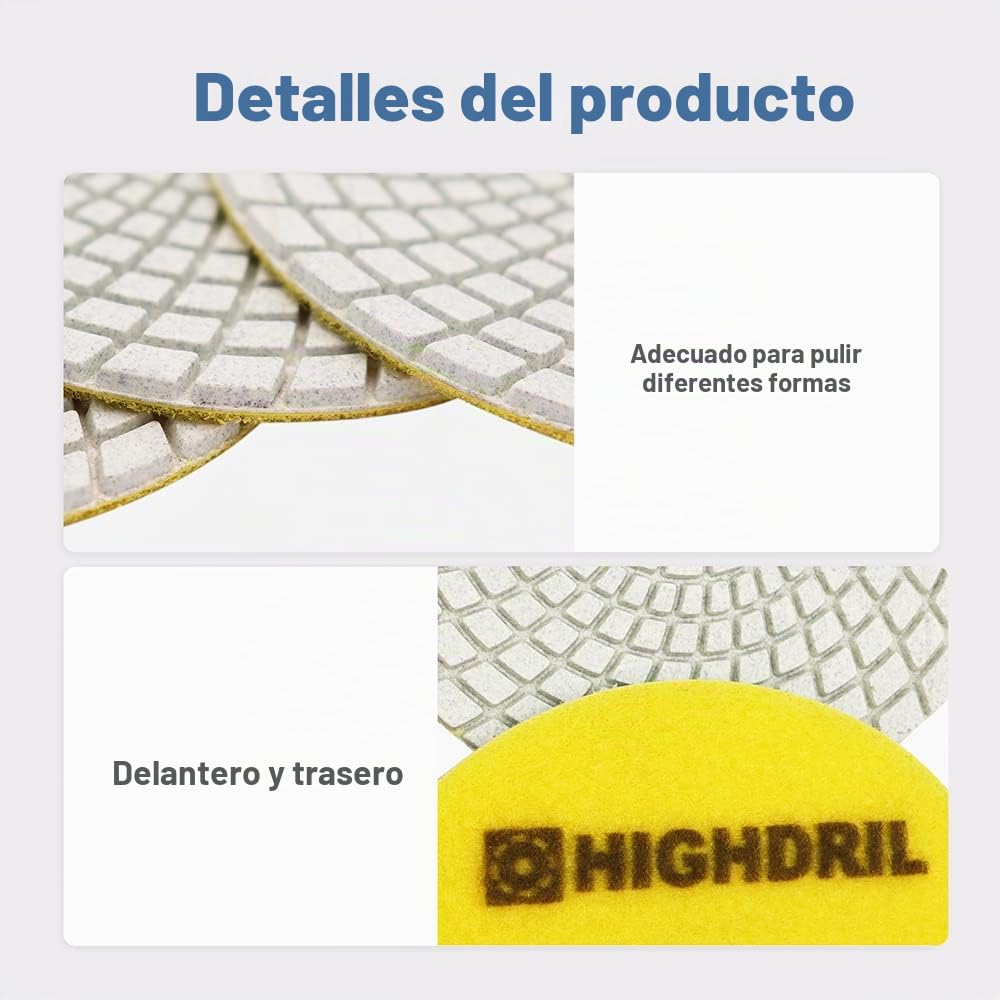 HIGHDRIL Mola a Tazza Diamantata 125 mm e HIGHDRIL Tamponi Diamantati 125mm