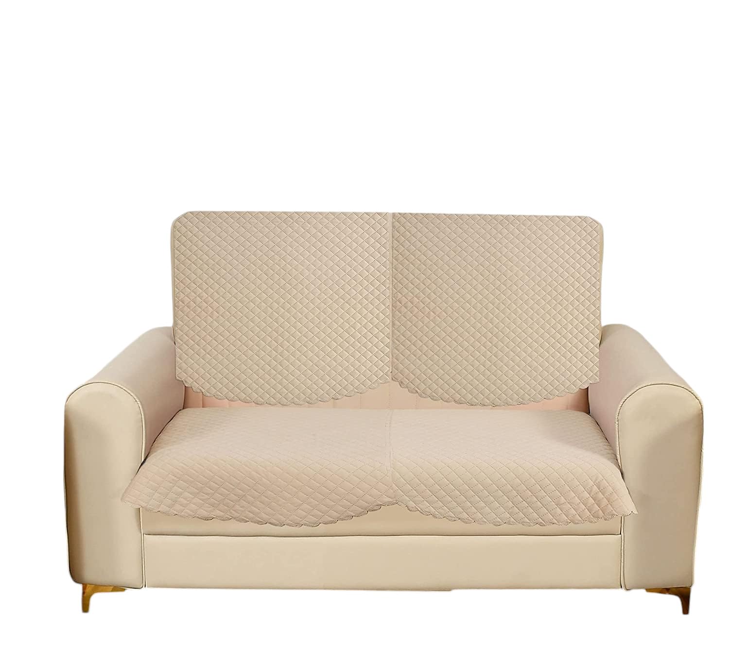CASA-NEST 2 Seater Self Design Quilted Sofa Cover, Set of 2 Pieces. (2 Seater, Beige) (B0C6TSJXTS) Amazon Price History, Amazon Price Tracker