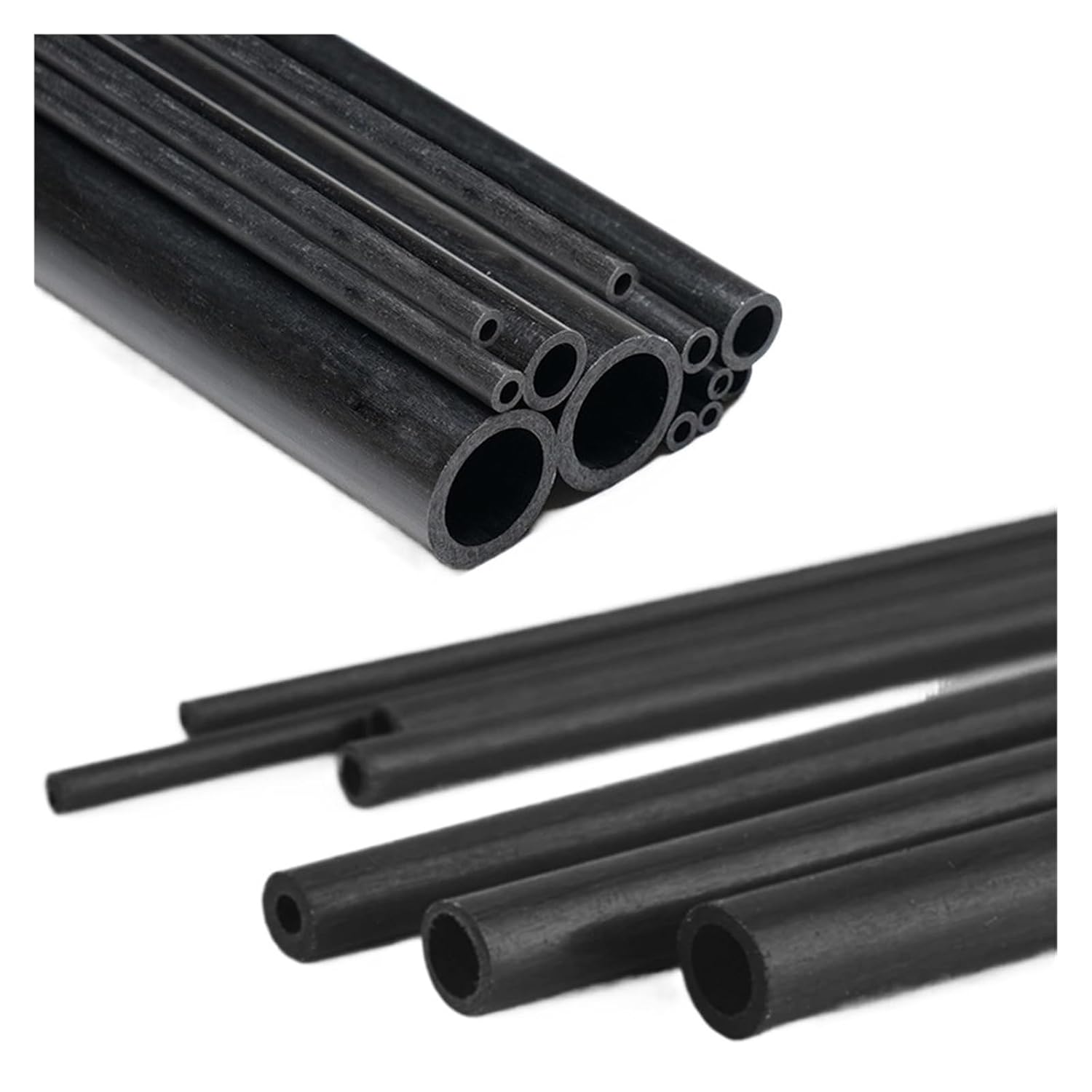 1-5pcs Carbon Fiber Tube Round 1.8/2/3/4/5/6/7/8mm-10mm Outer Diameter 200mm - 400mm Long Hollow Shaft(400mm,OD1.8mm x ID1mm 5pcs)