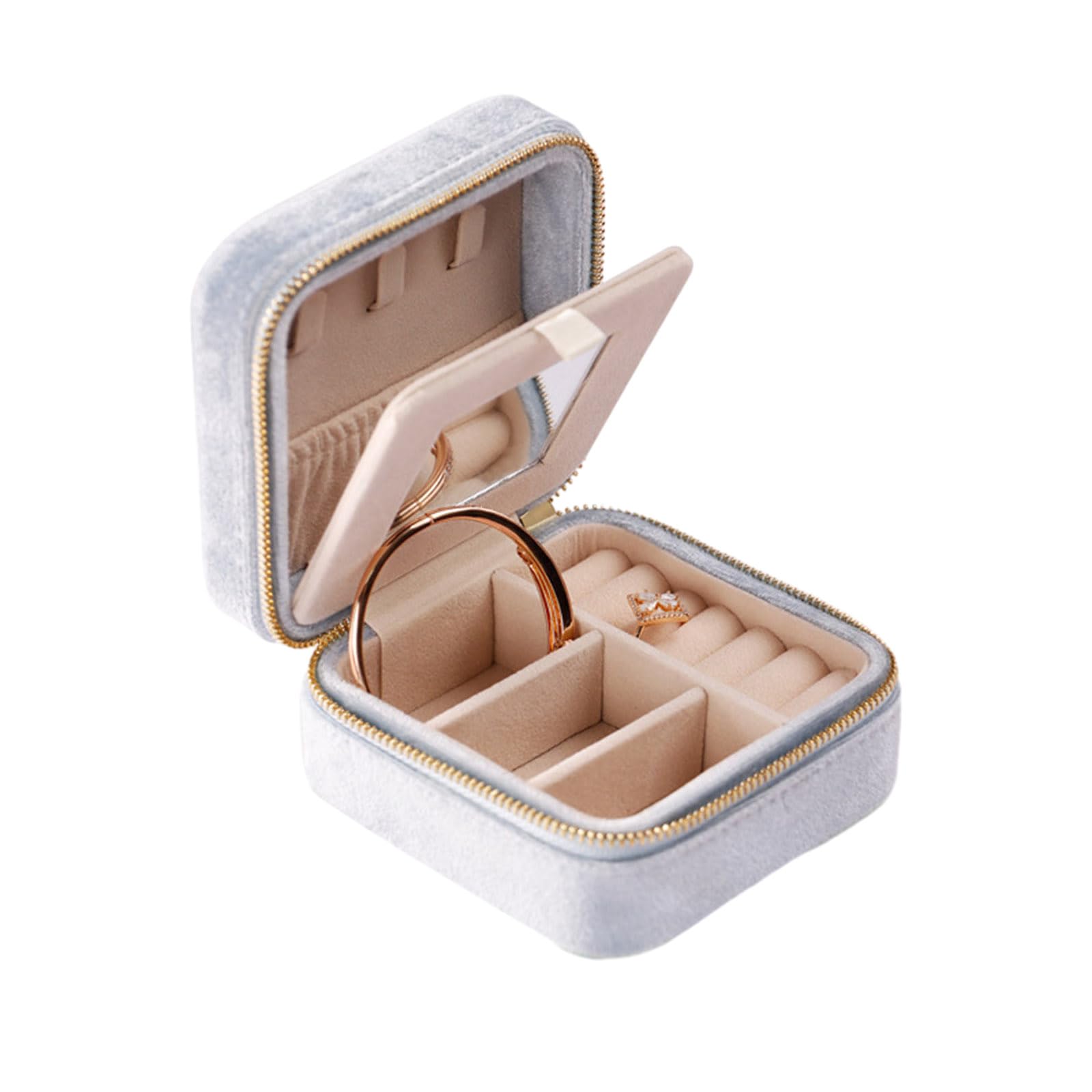 Jazuaiao Fashionable and Functional Jewelry Box Storage Case with Spacious Compartments Necklace Earring Holder