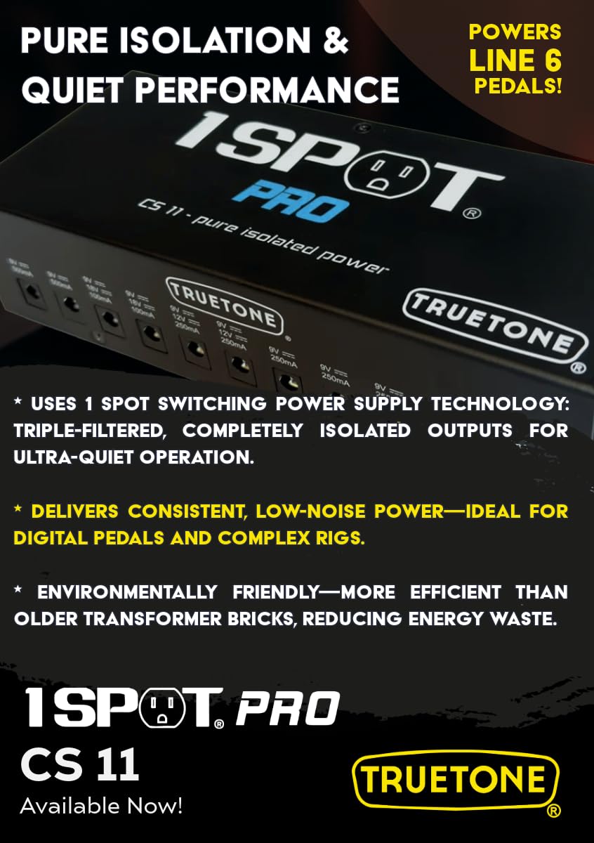 1 SPOT Pro CS11 erweiterbares Gitarrenpedal-Netzteil | 11 isolierte Ausgänge, 9 V, 12 V, 18 V, Studio-Leistung für Ihr Pedalboard