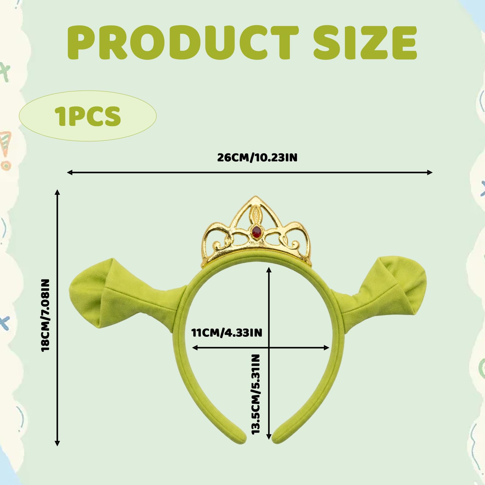 QyueQyat Shrek Costume Crown, Character Headpiece for Cosplay Events Themed Parties and Halloween Celebrations - Image 2